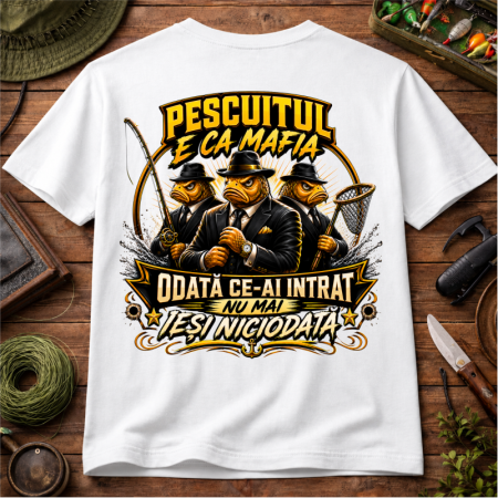 Tricou personalizat „Pescuitul e ca mafia” cu nume – tricou amuzant pescari [5]