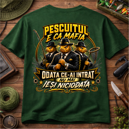 Tricou personalizat „Pescuitul e ca mafia” cu nume – tricou amuzant pescari [2]