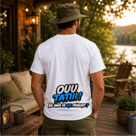 Tricou Personalizat „Șefu Dă Trib” – Ouu Tatii! Față/Spate [1]