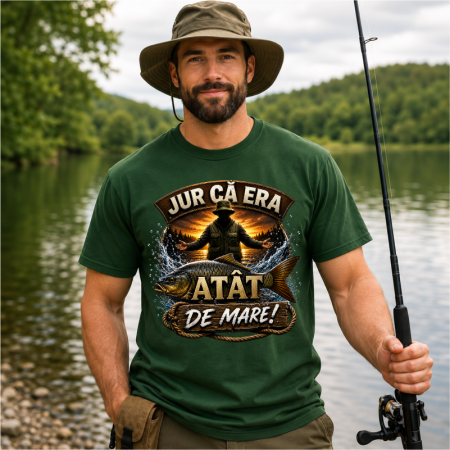 Tricou Pescar „Jur Că Era Atât de Mare!” – Tricou Amuzant pentru Pasionații de Pescuit [1]
