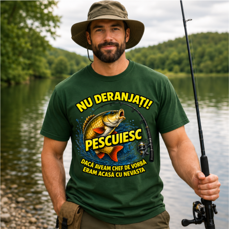 Tricouri pentru pescari - Tricou Pescar „Nu Deranjați! Pescuiesc” – Cadou Amuzant pentru Pasionații de Pescuit