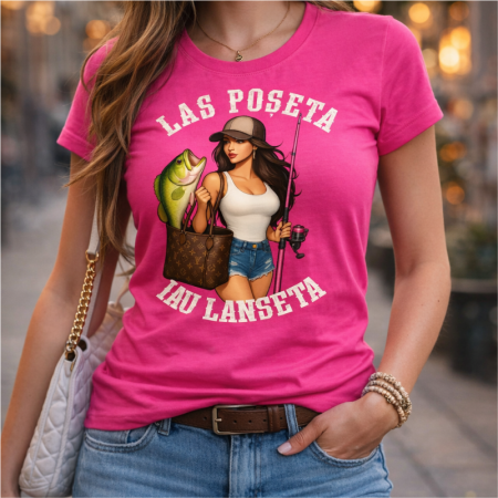 Tricouri pentru pescari - tricou-dama-pescuit-las-poseta-iau-lanseta