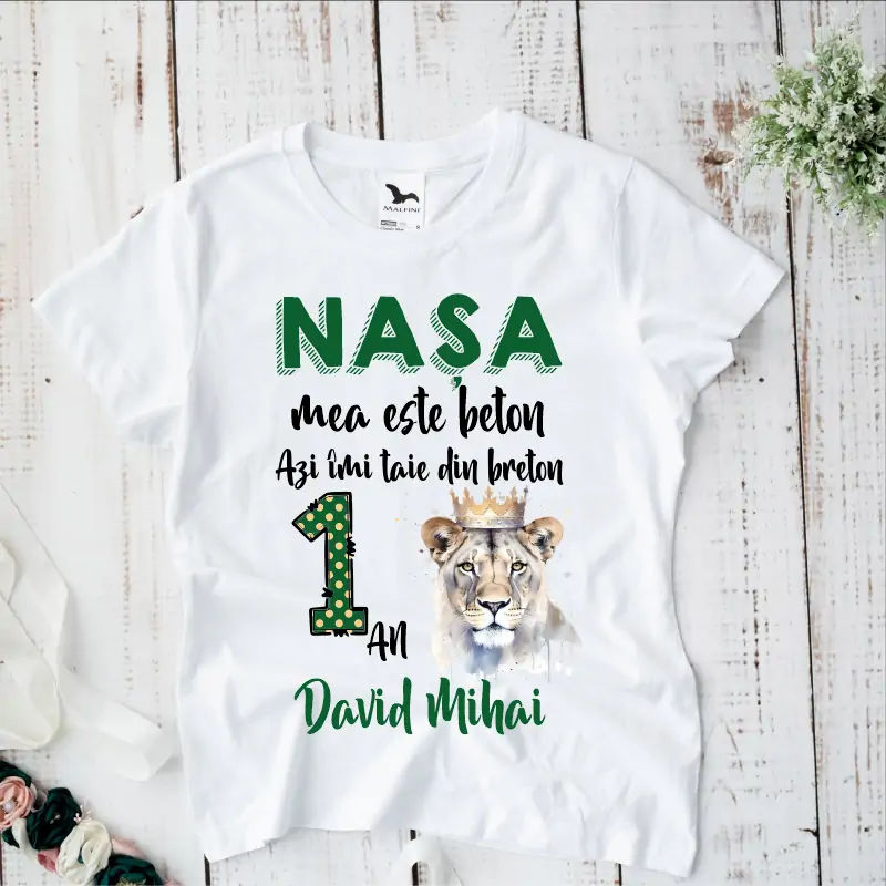 Tricouri-personalizate-1-an-model-Regele-leu-pentru-nasi [2]