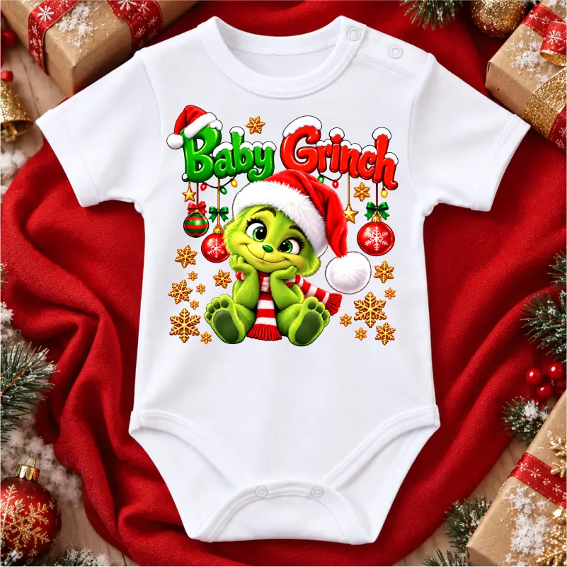 Body bebe pentru Craciun model Baby Grinch