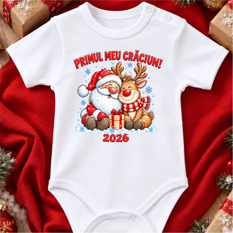 Body Bebelusi cu ren - Personalizat Primul Meu Craciun