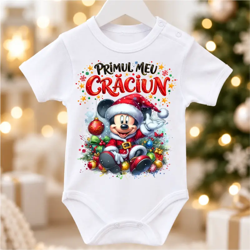 Body personalizat Primul meu Craciun cu Mickey