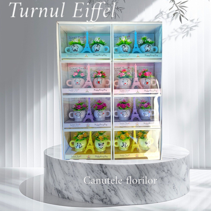 Cadou aranjament floral cesti si turn Eiffel [2]