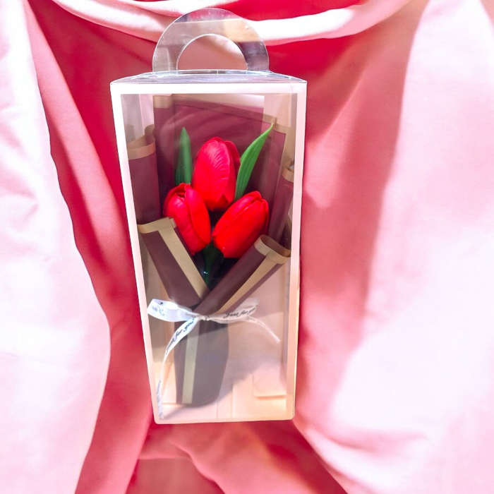 Cadou buchet cu 3 lalele din silicon [3]