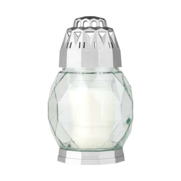 Candela din sticla Bolsius 2D Diamant Alb [1]
