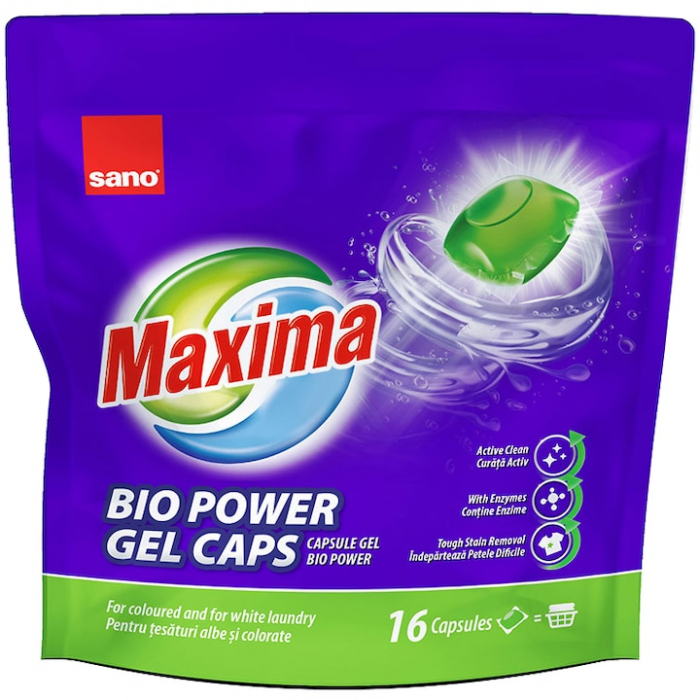 Detergent capsule Sano Maxima Gel, 16 capsule, 16 spalari [1]