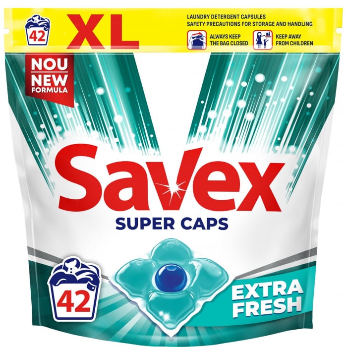 Detergent capsule Savex Super Caps Fresh, 42 spalari, 42 capsule [1]
