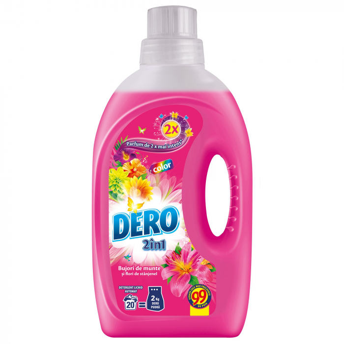 Detergent lichid Dero 2in1 Bujor de Munte, 20 spalari, 1L [2]
