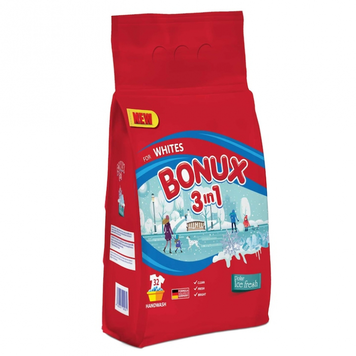 Detergent manual Bonux 3in1 White Ice Fresh, 32 spalari, 1.8Kg [1]