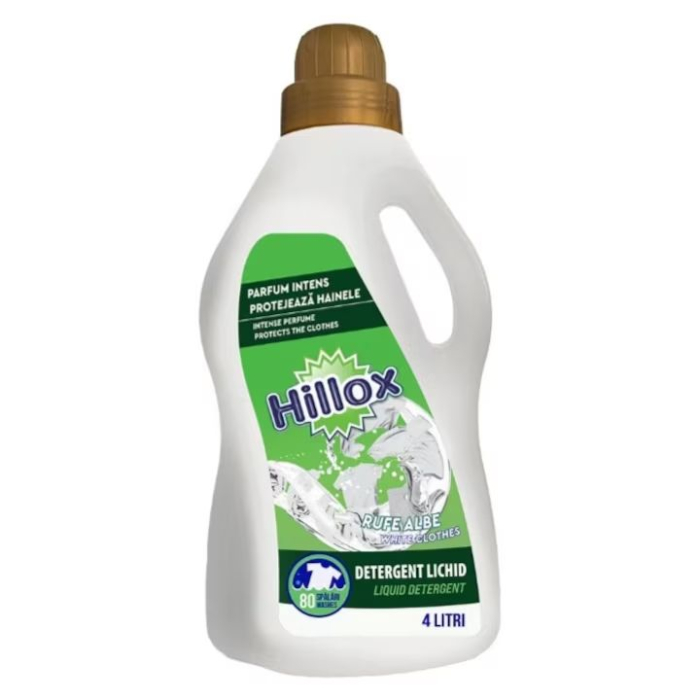 Detergent rufe lichid Hillox pentru Rufe Albe, 80 spalari, 4L [1]
