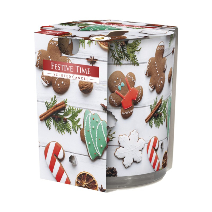 Lumanare parfumata in pahar imprimat Festive Time [1]