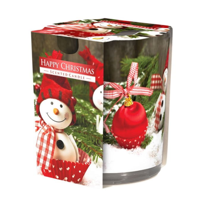 Lumanare parfumata in pahar imprimat Happy Christmas [1]