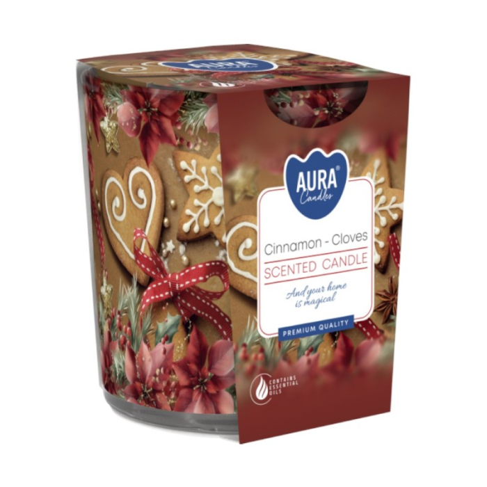 Lumanare parfumata in pahar imprimat Scortisoara si Cuisoare [1]