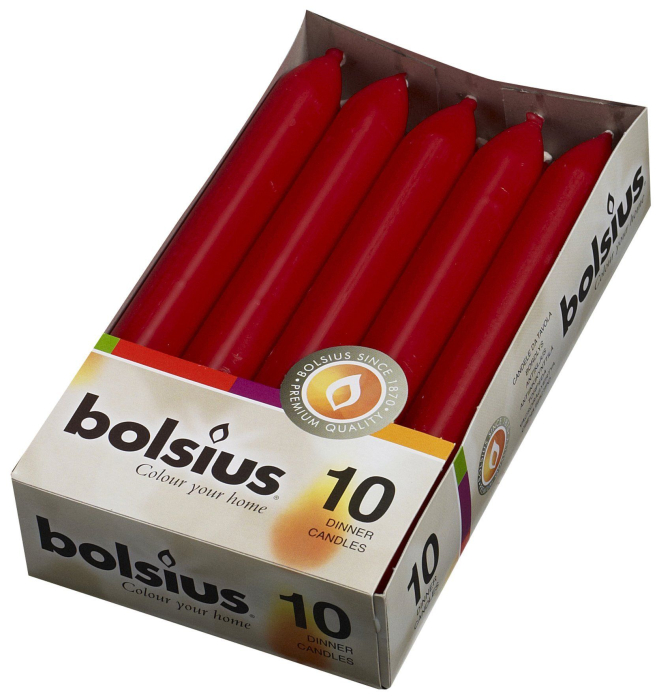 Lumanari conice festive Rosu, 10 bucati [1]