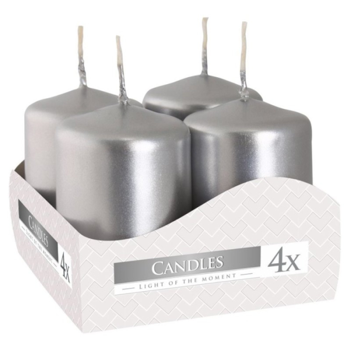 Lumanari stalp Argintiu, 4 bucati [1]