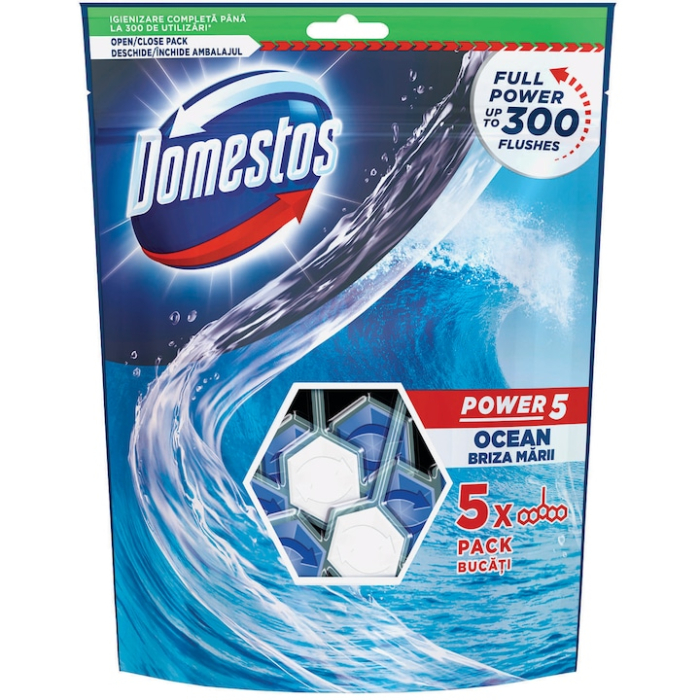 Odorizant toaleta Domestos Power 5 Maxi Pack Ocean, 5x55g [1]
