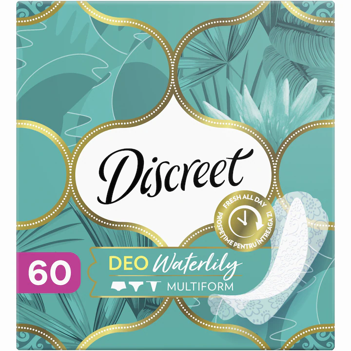 Igiena Intima - Absorbante Discreet Deo Waterlily, 60 bucati