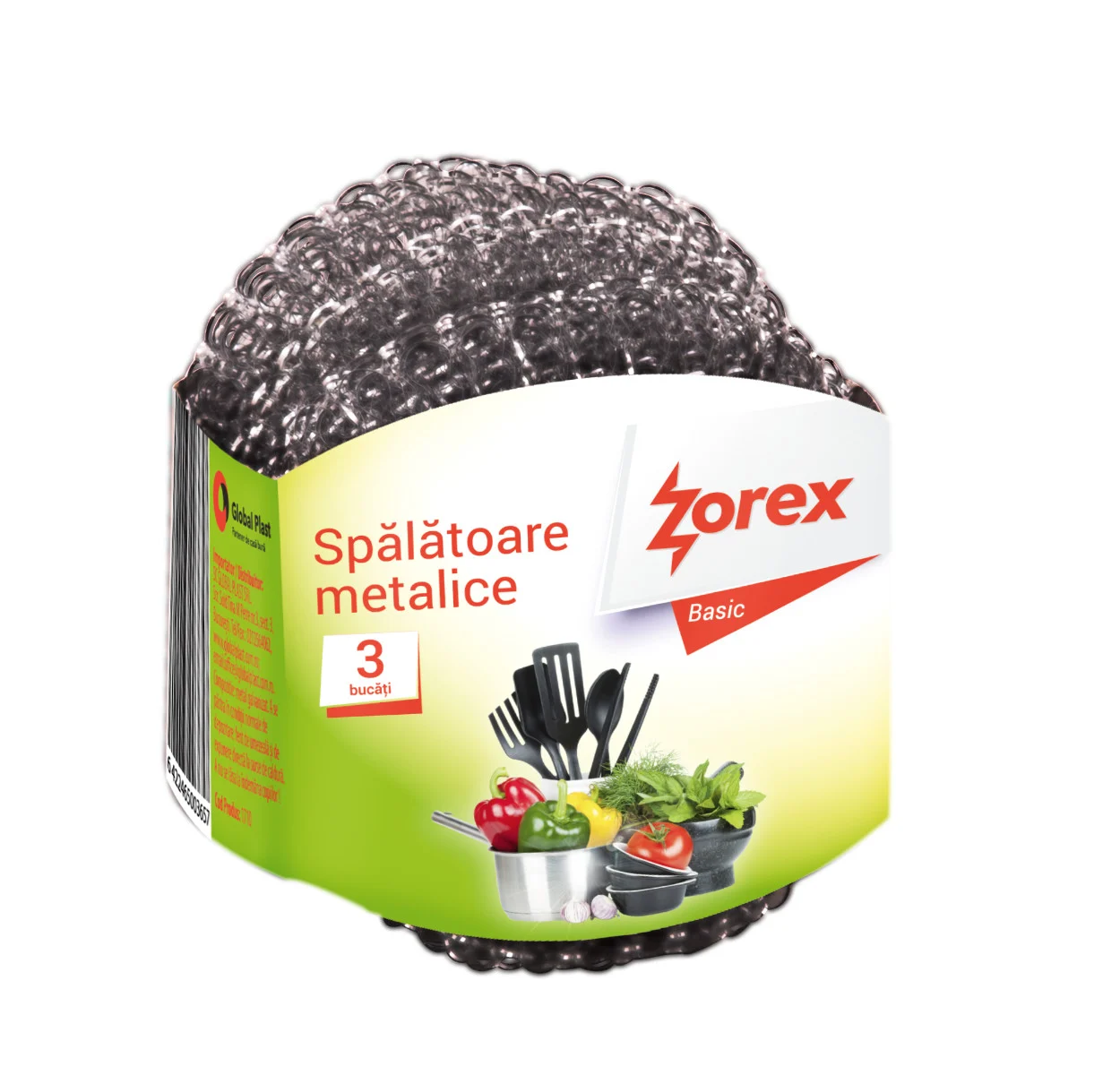 Accesorii Bucatarie - Bureti din metal Zorex Basic, 3 bucati