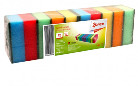 Accesorii Bucatarie - Bureti pentru vase colorati Zorex, 10 bucati