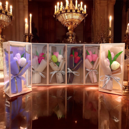 Set Cadou - Cadou buchet cu 3 lalele din silicon