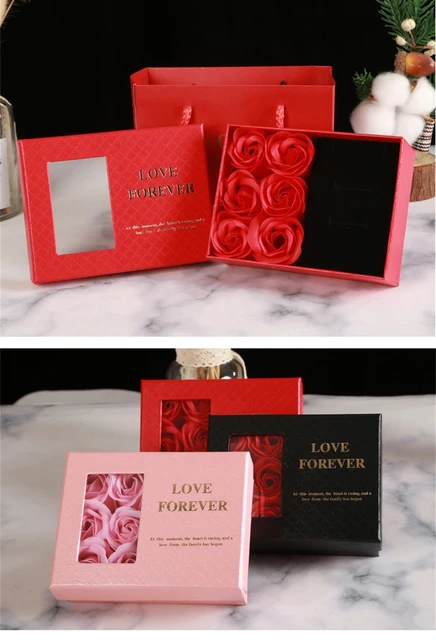 Set Cadou - Cadou cutie cu 6 trandafiri din sapun