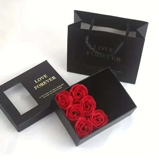 Cadou cutie cu 6 trandafiri din sapun [2]