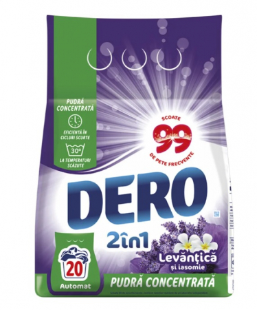 Produse Curatenie - Detergent automat Dero 2in1 Levantica si Iasomie, 20 spalari, 1.5Kg