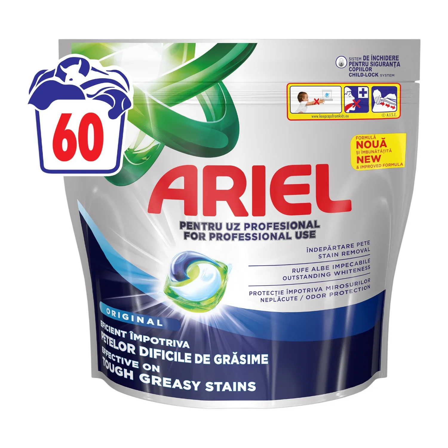 Detergent Rufe Capsule - Detergent capsule Ariel Professional Allin1 PODS Regular, 60 capsule, 60 spalari