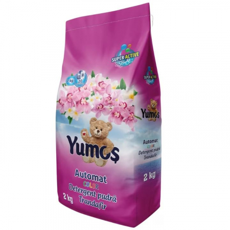 Detergent Rufe Pudra - Detergent de rufe automat  Yumos Color Trandafir, 20 spalari, 2Kg