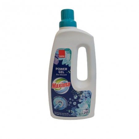Detergent Rufe Lichid - Detergent lichid Sano Maxima Power Gel Blue Blossom, 20 spalari, 1L