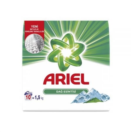 Detergent Rufe Pudra - Detergent rufe automat Ariel Mountain Breeze, 10 spalari, 1.5Kg
