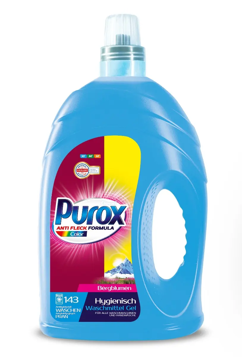 Detergent Rufe Lichid - Detergent rufe lichid Purox Color, 143 spalari, 4.3L