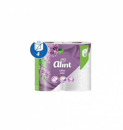 Baie & Toaleta - Hartie igienica Alint Liliac, 3 straturi, 4 role