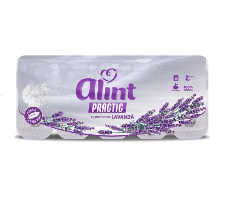 Hartie Igienica - Hartie igienica Alint Practic Lavanda, 2 straturi, 10 role