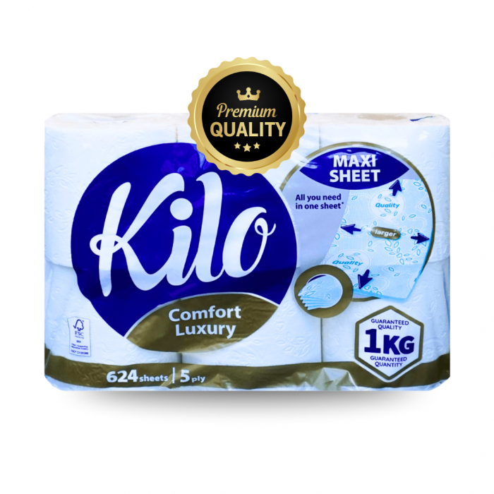 Baie & Toaleta - Hartie igienica Kilo Confort Luxury, 5 straturi, 6 role