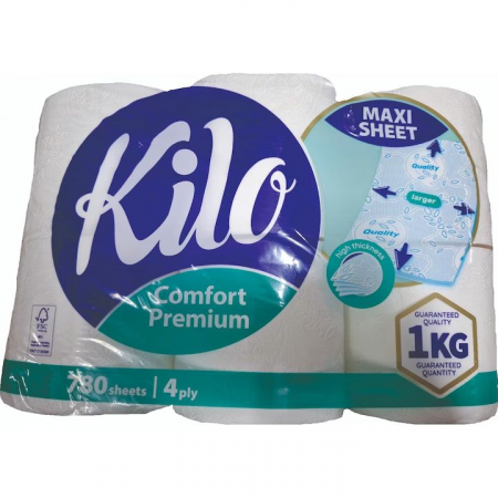 Baie & Toaleta - Hartie igienica Kilo Confort Premium, 4 straturi, 6 role