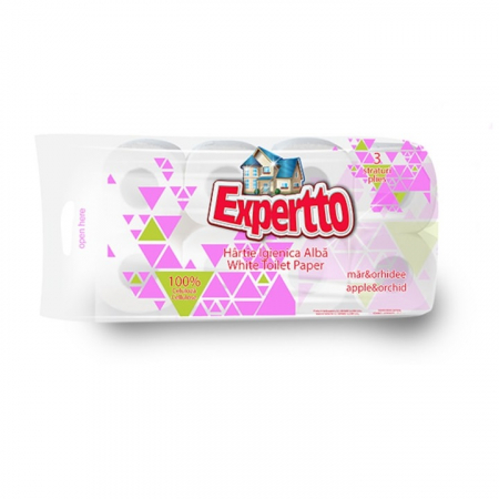 Baie & Toaleta - Hartie igienica parfumata Expertto Mar si Orhidee, 3 straturi, 8 role
