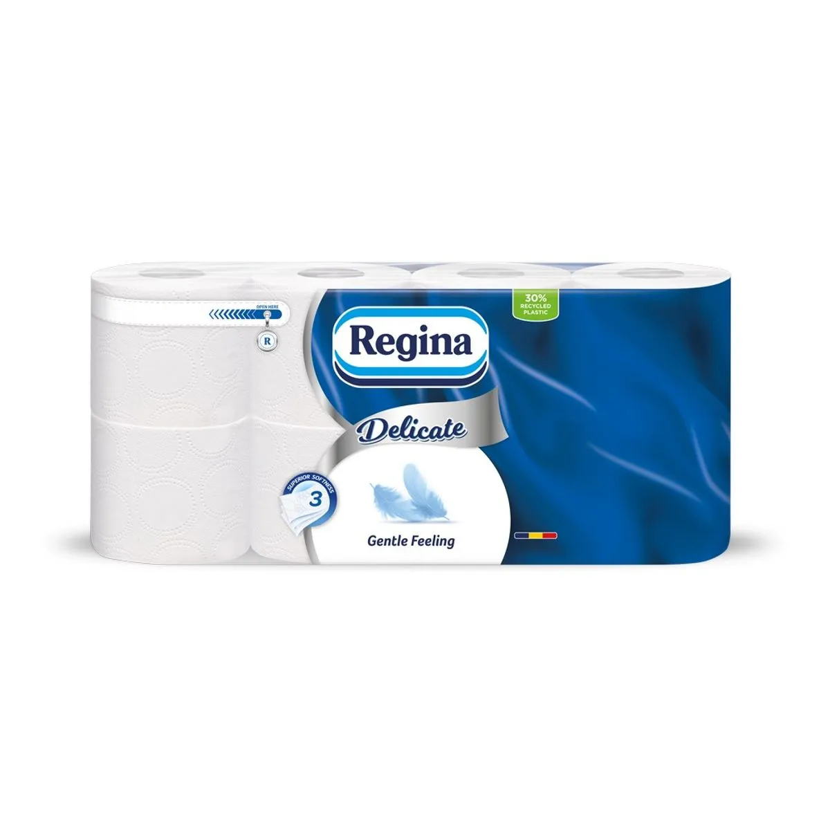 Baie & Toaleta - Hartie igienica Regina Delicate Gentle, 3 straturi, 8 role