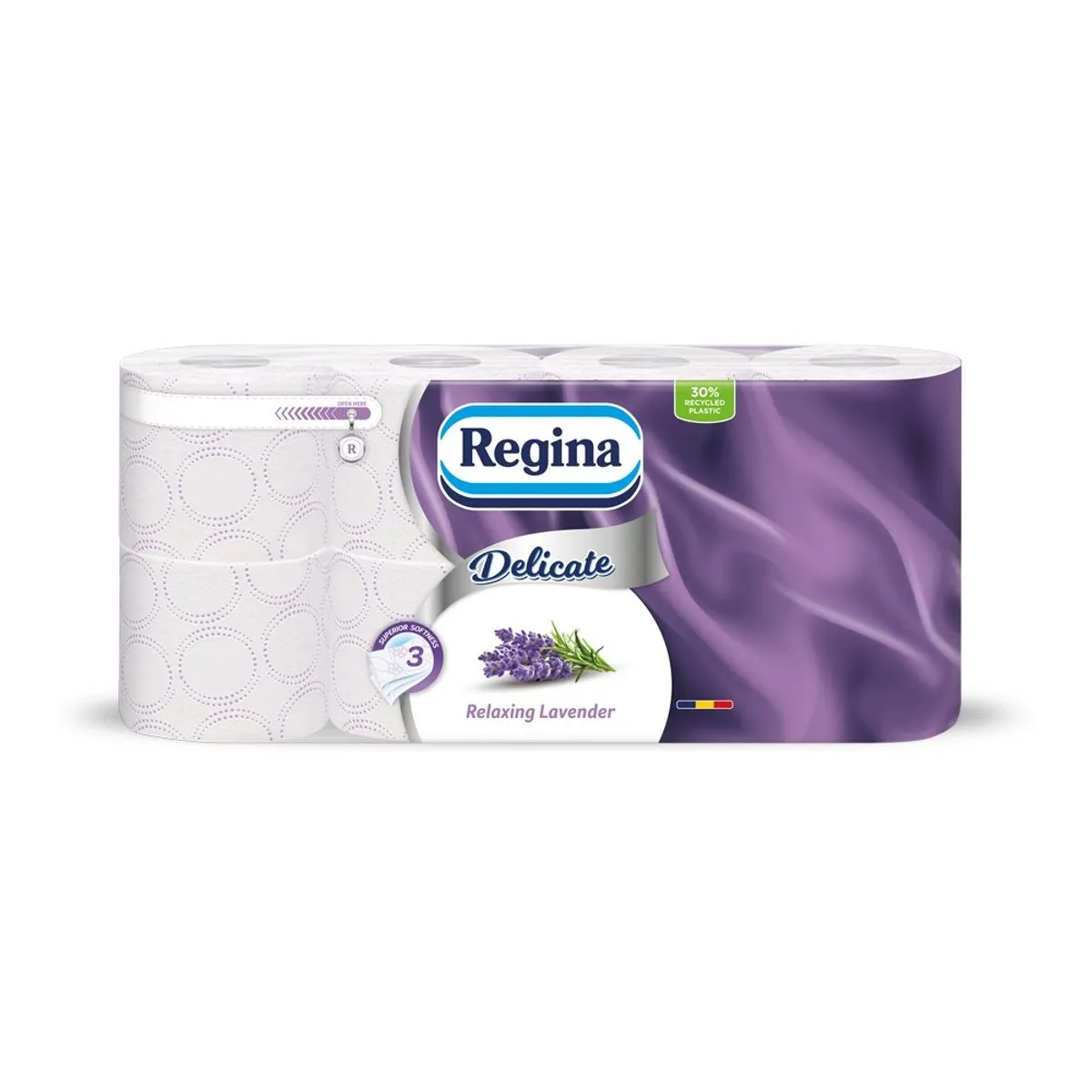 Baie & Toaleta - Hartie igienica Regina Delicate Lavander, 3 straturi, 8 role
