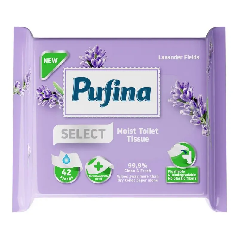 Ingrijire Copii & Bebelusi - Hartie igienica umeda Pufina Lavanda, 42 bucati