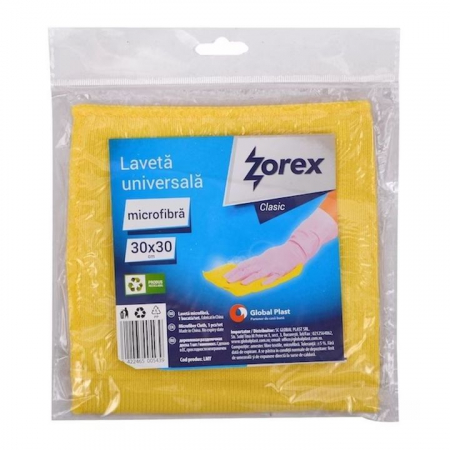 Accesorii Bucatarie - Laveta microfibra Zorex Clasic Galbena, 30x30 cm, 1 bucata