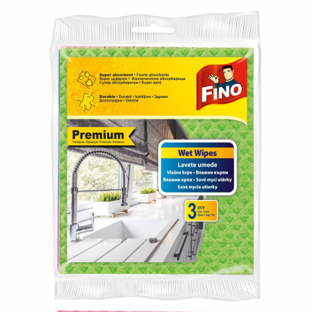 Accesorii Bucatarie - Lavete umede Premium Fino, 3 bucati