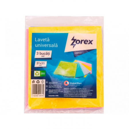 Bucatarie - Lavete universale colorate ZOREX, 31x35cm, 3 bucati