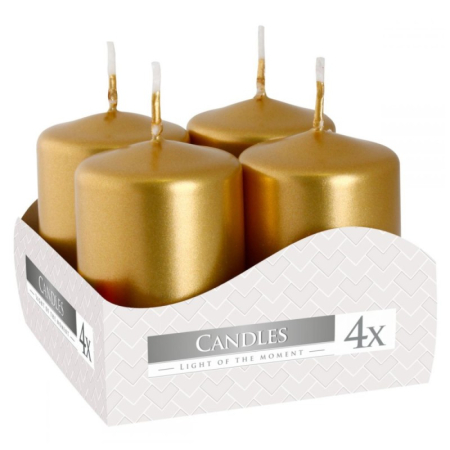 Lumanari & Candele - Lumanari stalp Auriu, 4 bucati