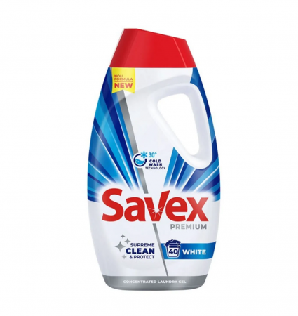 Detergent Rufe Lichid - Detergent rufe lichid Savex White, 40 spalari, 1.8L