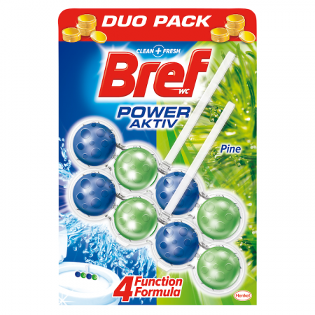 Baie & Toaleta - Odorizant toaleta Bref Power Aktiv Pine, 2x50g